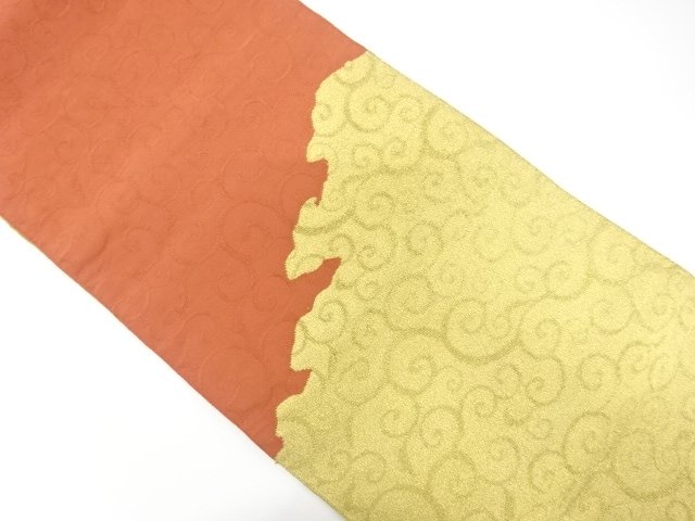JAPANESE KIMONO / ANTIQUE NAGOYA OBI / SILK / WOVEN ARABESQUE